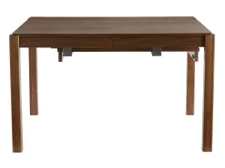 Mesa de comedor extensible rectangular nórdica con acabado en nogal 125-238 cm AGALI