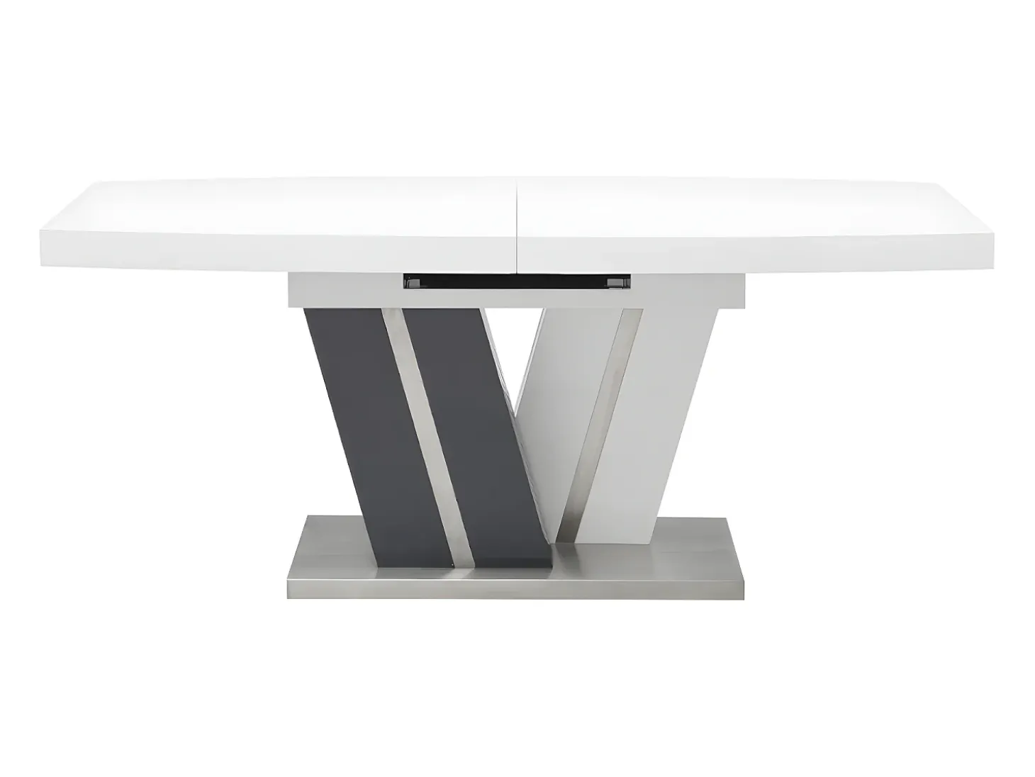 Mesa de comedor extensible NOAMI II - MDF gris y blanco