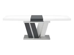 Mesa de comedor extensible NOAMI II - MDF gris y blanco