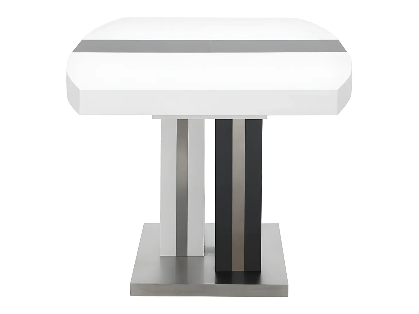 Mesa de comedor extensible NOAMI II - MDF gris y blanco