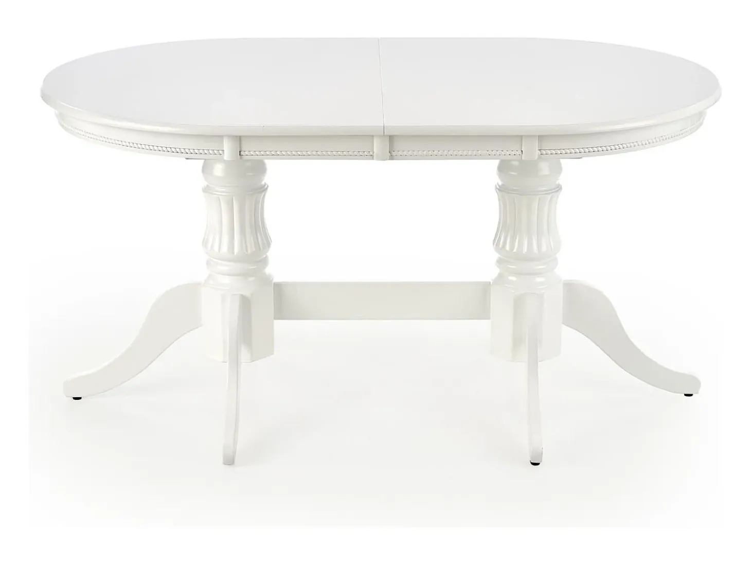 Mesa de comedor extensible Roma blanca con estructura de madera maciza