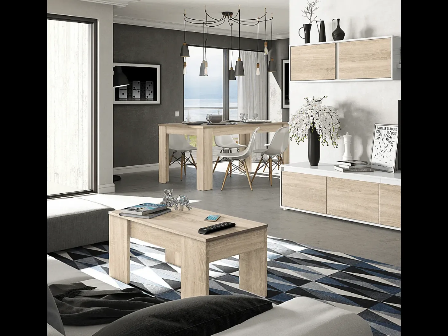 Mesa de comedor extensible Practico