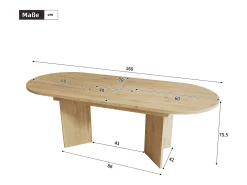 Mesa de comedor extensible - 120/160 x 80 x 75,5 cm - para 4 a 6 personas - estilo sencillo - MDF - natural