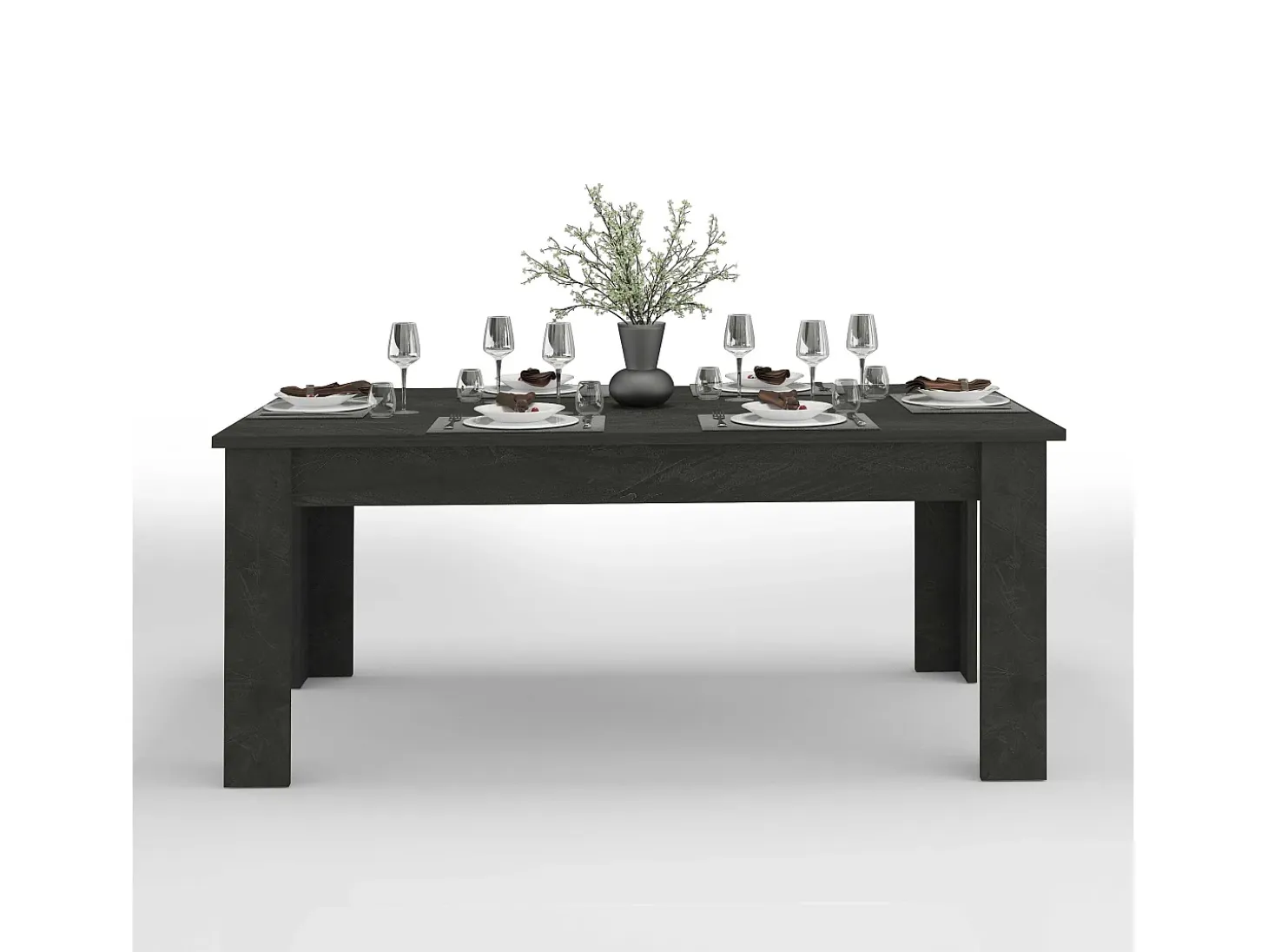 Mesa de comedor extensible con diseño moderno 160-210x90cm Jesi Ardesia