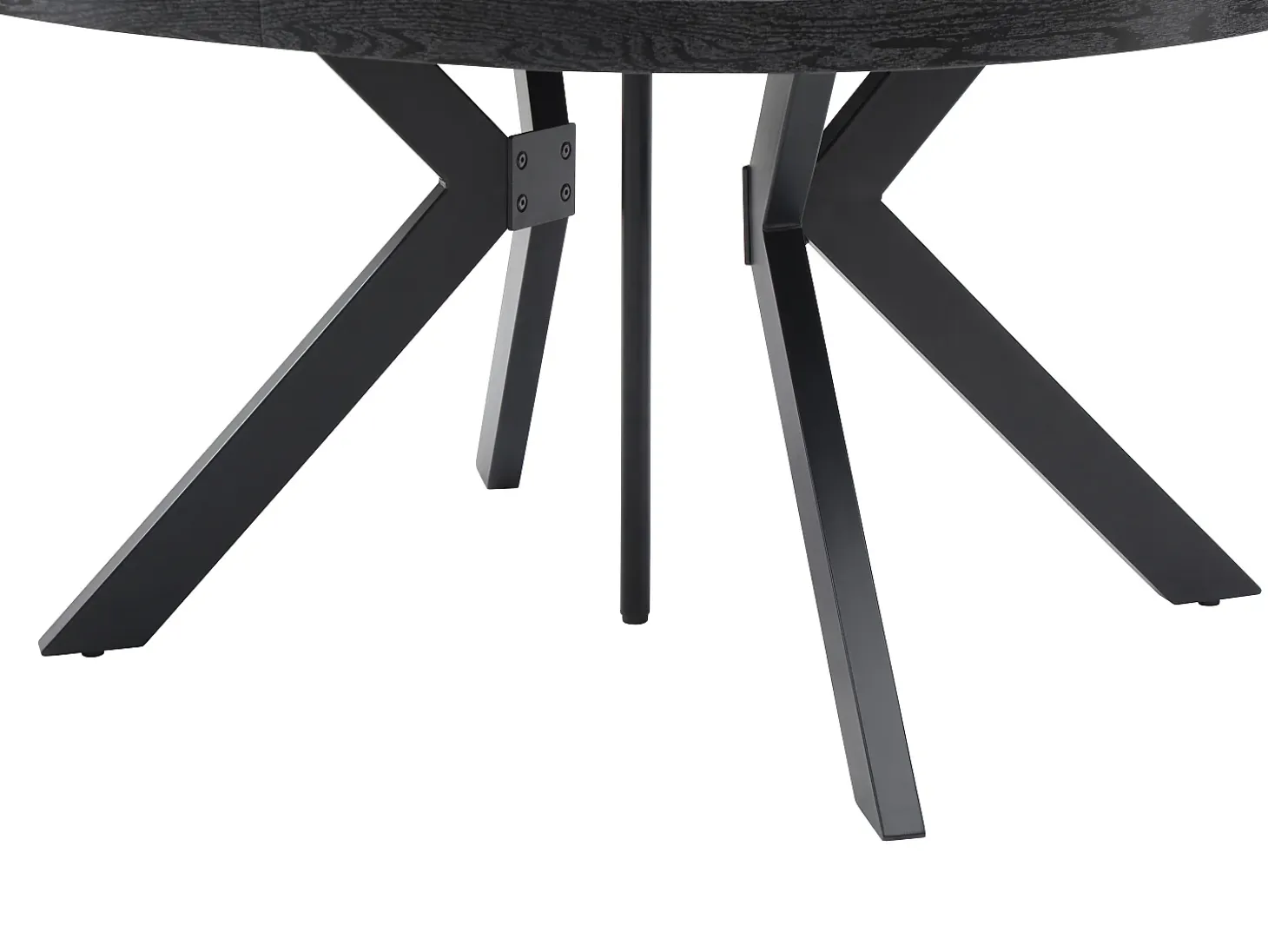 Mesa de comedor extensible para 6 a 12 comensales de MDF y acero - Negro - KOMONI