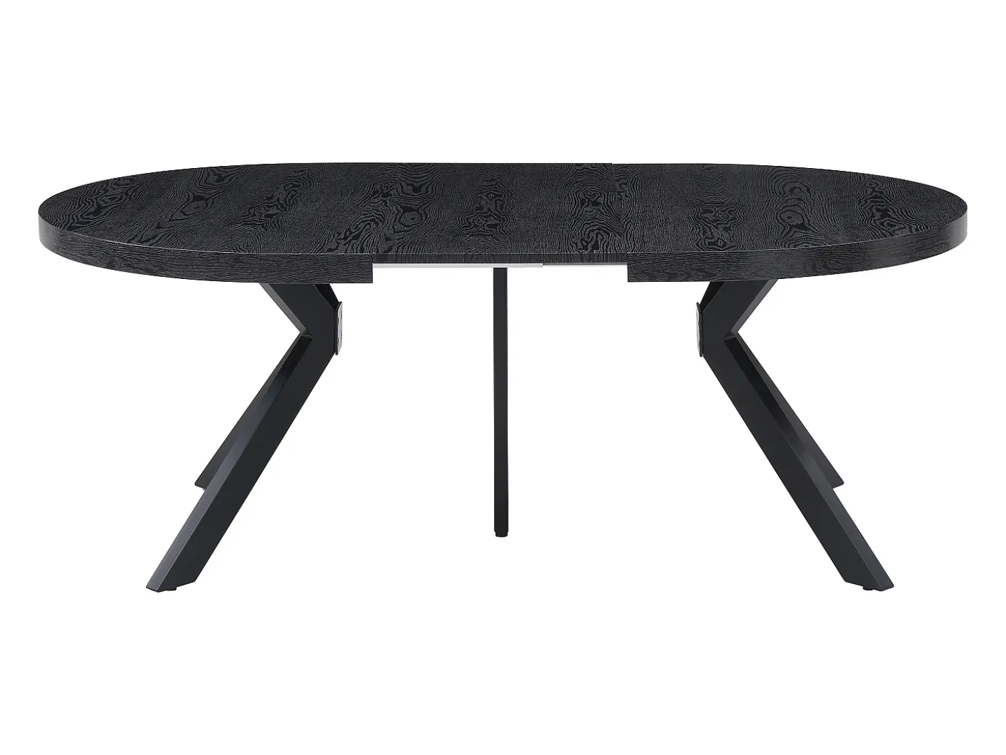 Mesa de comedor extensible para 6 a 12 comensales de MDF y acero - Negro - KOMONI