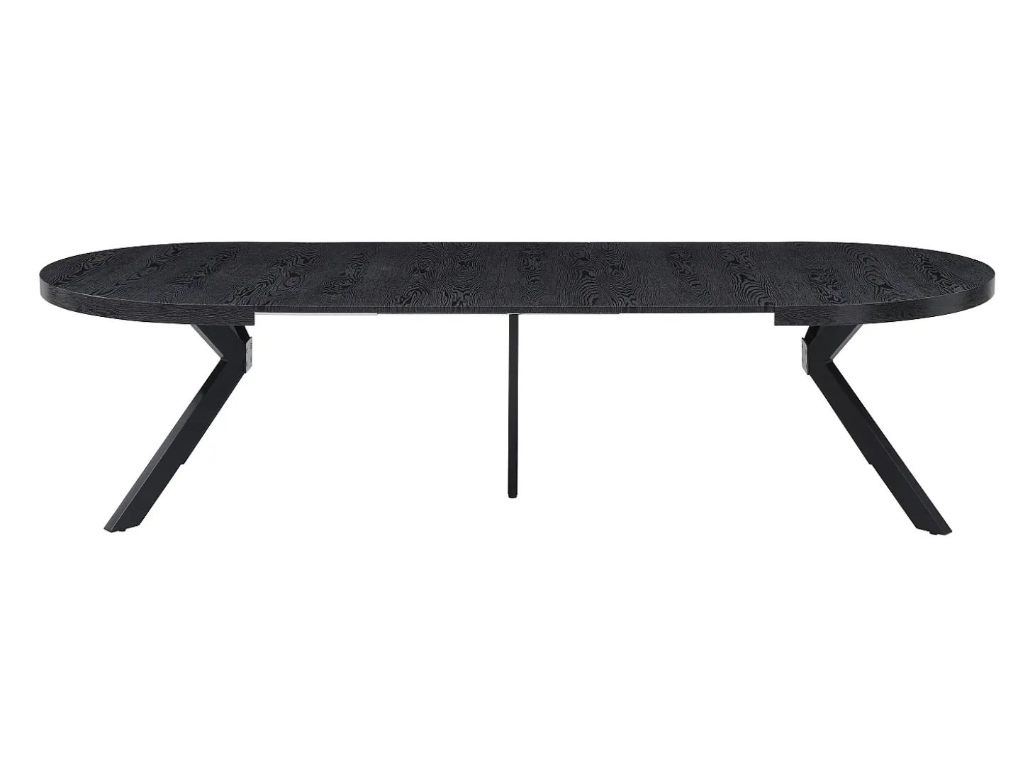Mesa de comedor extensible para 6 a 12 comensales de MDF y acero - Negro - KOMONI