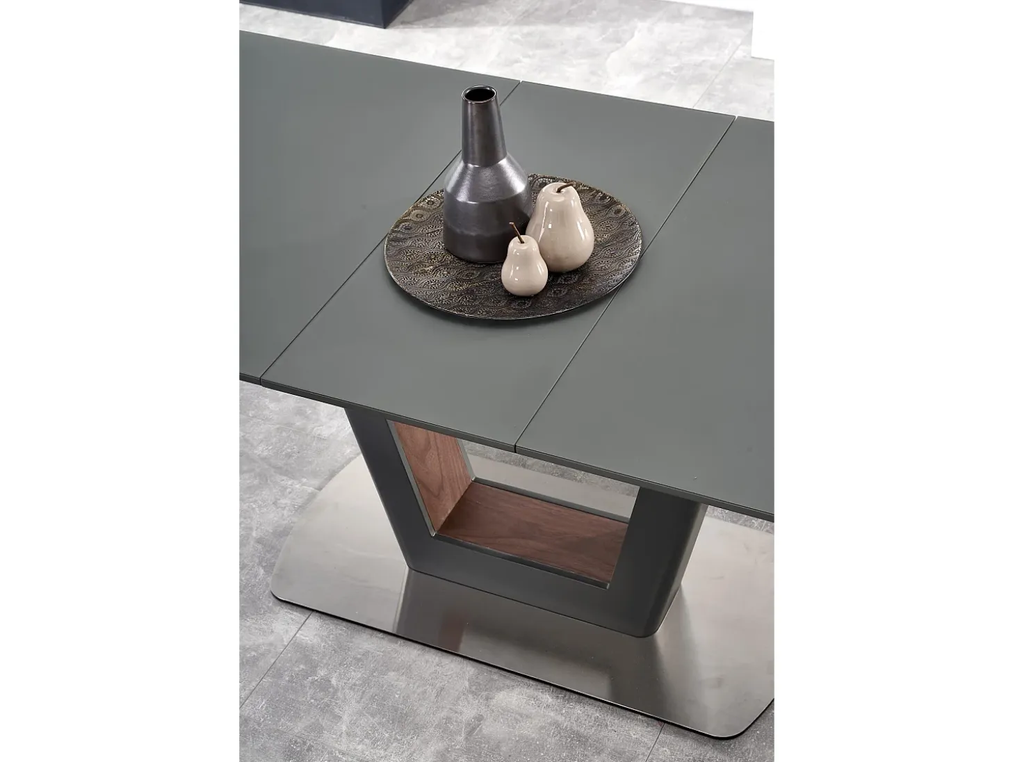 Mesa de comedor extensible Bussy 160-200 diseño gris