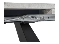 Mesa de comedor extensible 99-159×74cm para 4-6 personas con patas de metal negro - Tapa efecto mármol gris