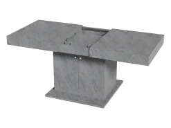 Mesa de comedor extensible - 4 a 8 personas - con espacio de almacenamiento - Paneles de partículas grises - 140/180x80x76cm