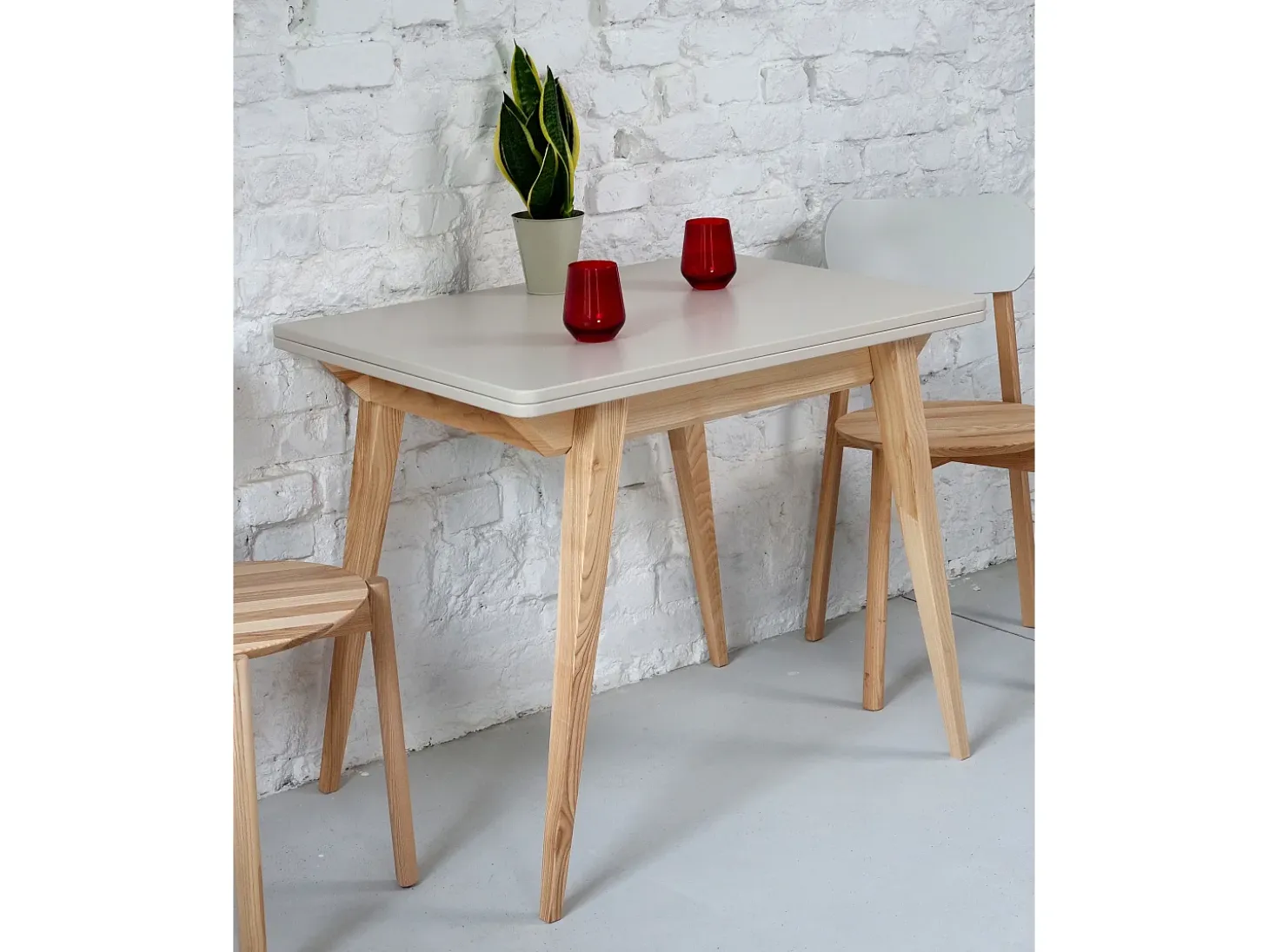 Mesa de comedor extensible 90 x 65 cm Envelope Marrón Beige