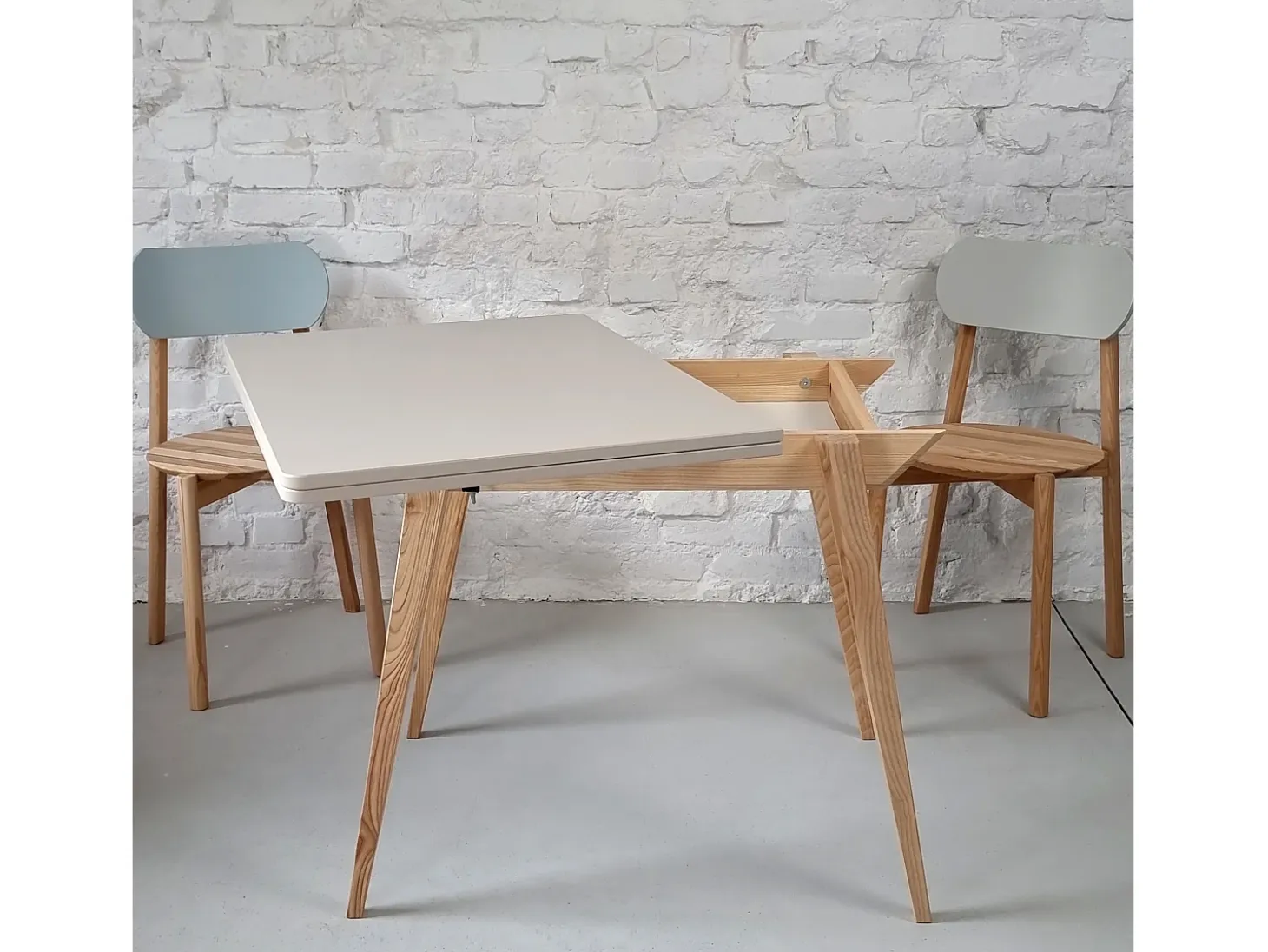 Mesa de comedor extensible 90 x 65 cm Envelope Marrón Beige