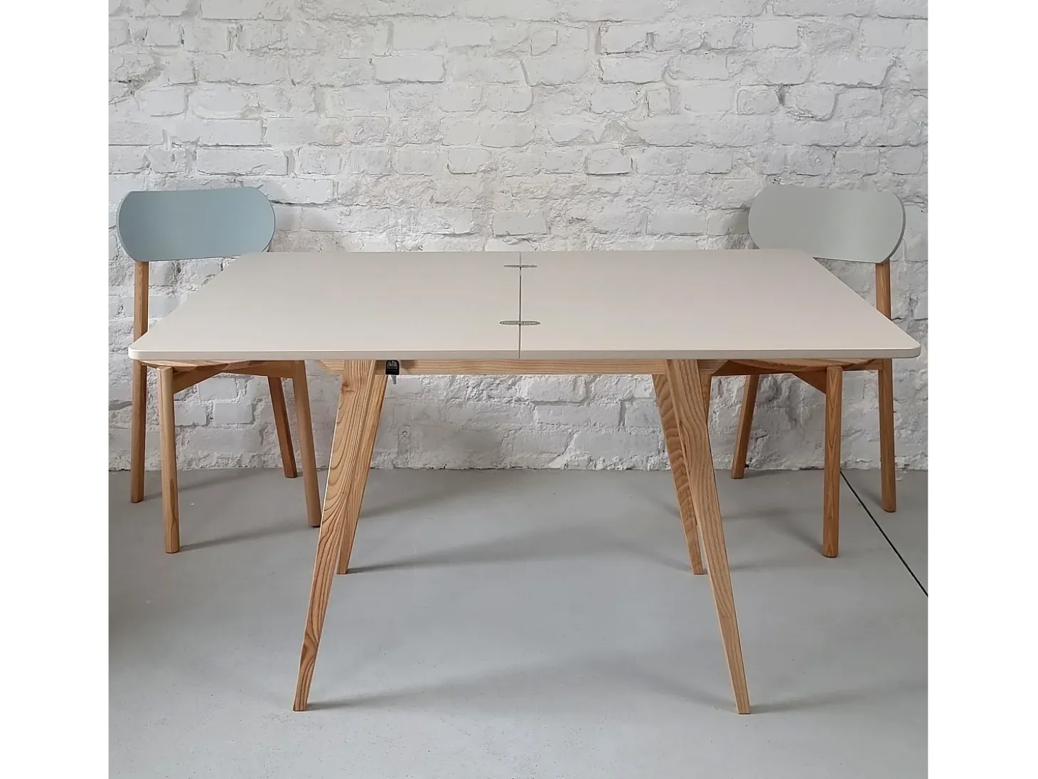 Mesa de comedor extensible 90 x 65 cm Envelope Marrón Beige