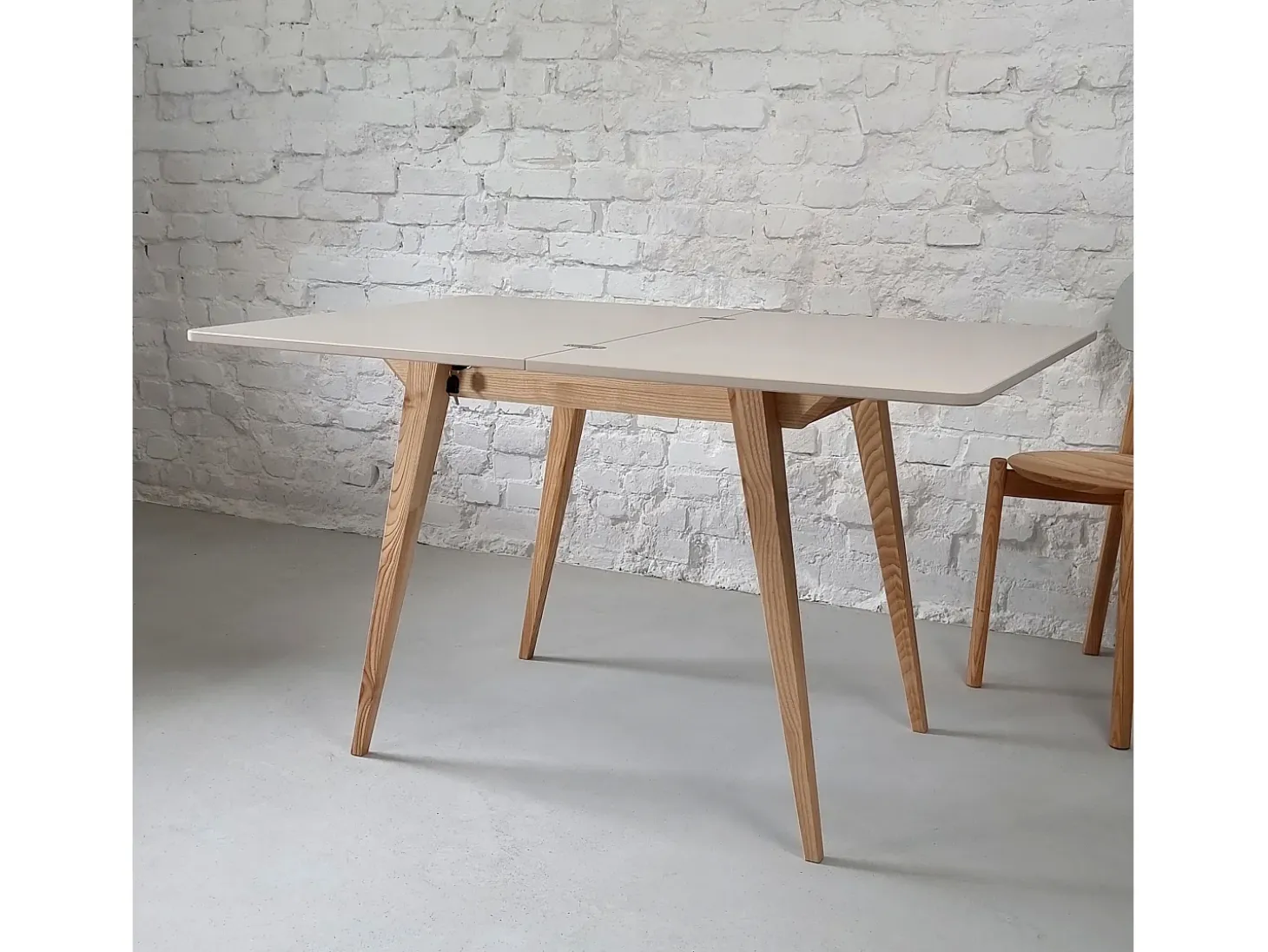 Mesa de comedor extensible 90 x 65 cm Envelope Marrón Beige