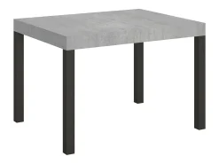 Mesa de comedor extensible Karry-Color Gris cemento-Soporte 2 pies-Ancho extensible