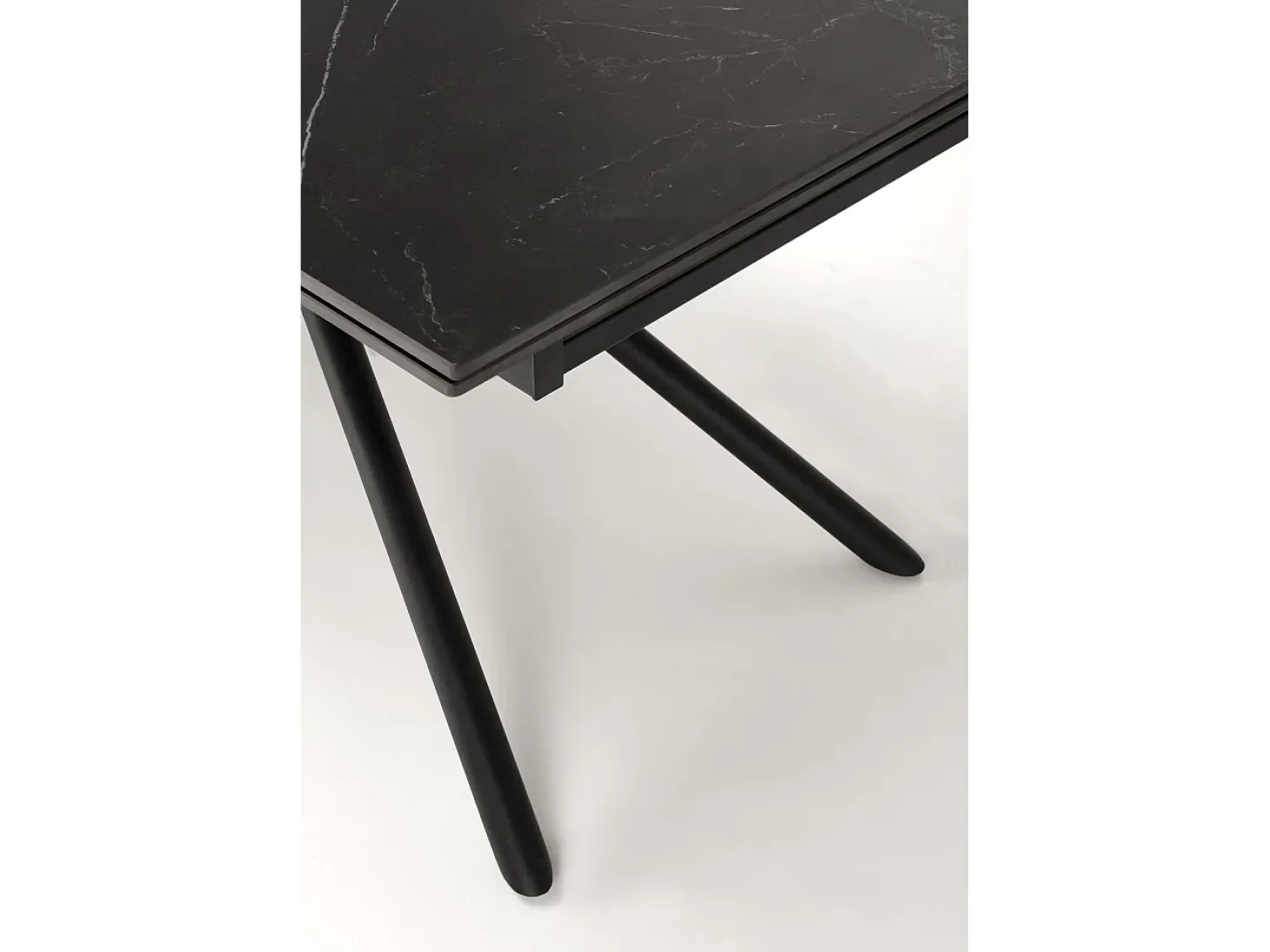 Mesa de comedor extensible Viktor de mármol negro 160 - 200 cm