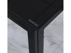 Mesa de comedor Fluorita Homcom diseño fijo 4-6 personas cristal negro 75x120x60 cm
