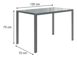 Mesa de comedor gris 120x70x75 grand