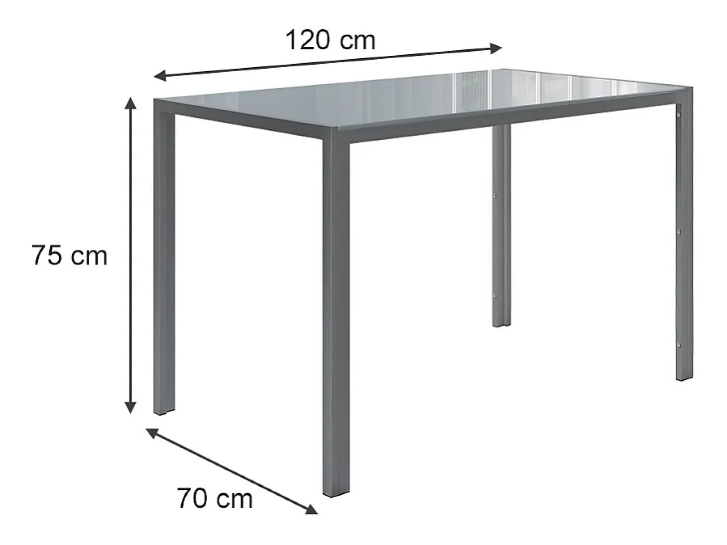Mesa de comedor gris 120x70x75 grand