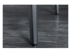 Mesa de comedor HEXA 160 cm – Tablero de cerámica efecto mármol blanco y estructura de metal negro