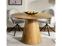 Mesa de comedor Lindsay redonda de roble de 120 cm