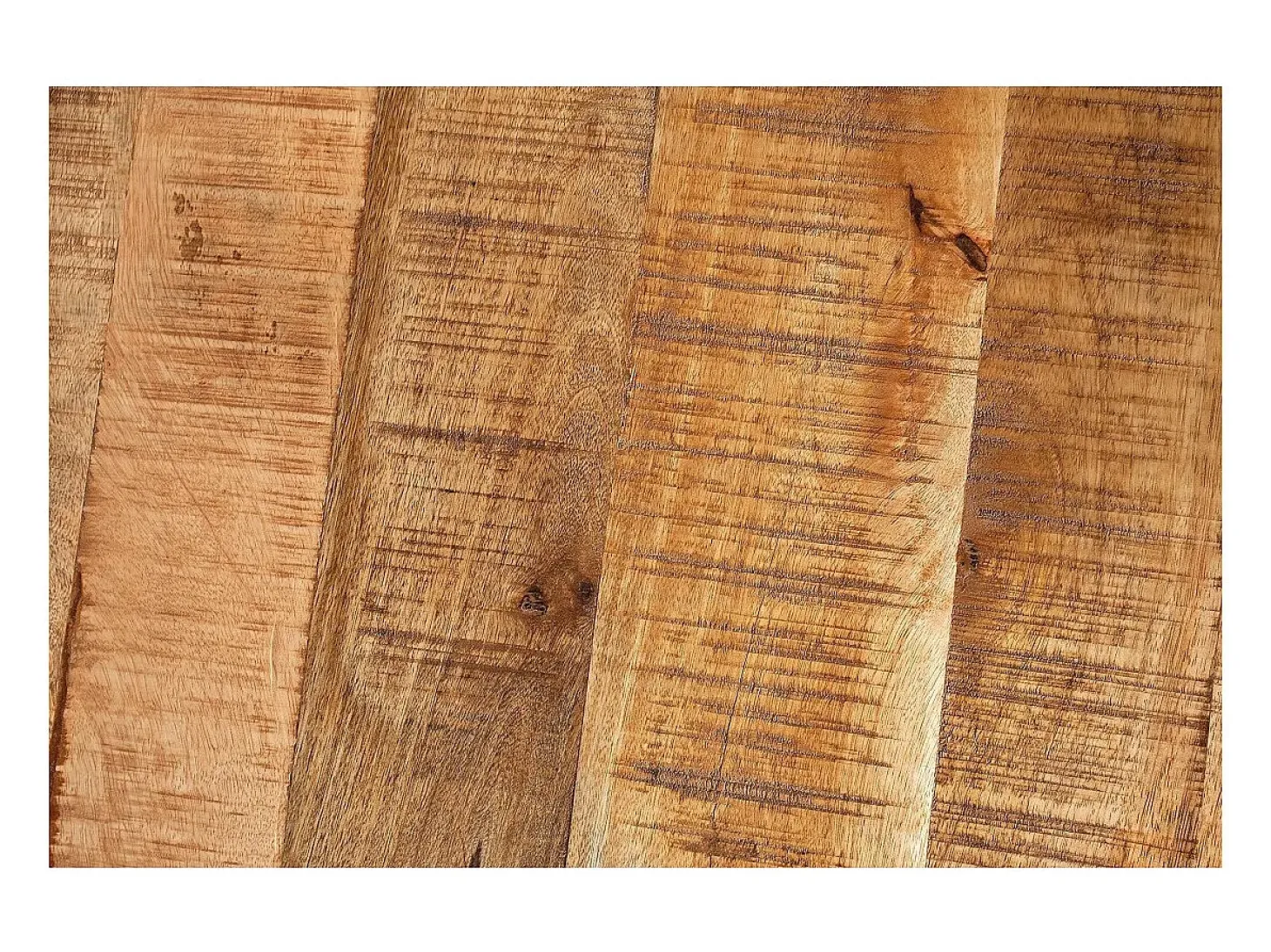 Mesa de comedor LODEN – Madera maciza de mango barnizada – 200 cm – Estilo industrial
