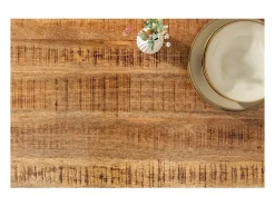 Mesa de comedor LODEN – Madera maciza de mango barnizada – 240 cm – Estilo industrial