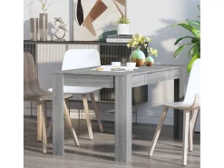 Mesa de comedor madera contrachapada gris Sonoma 140x74,5x76 cm