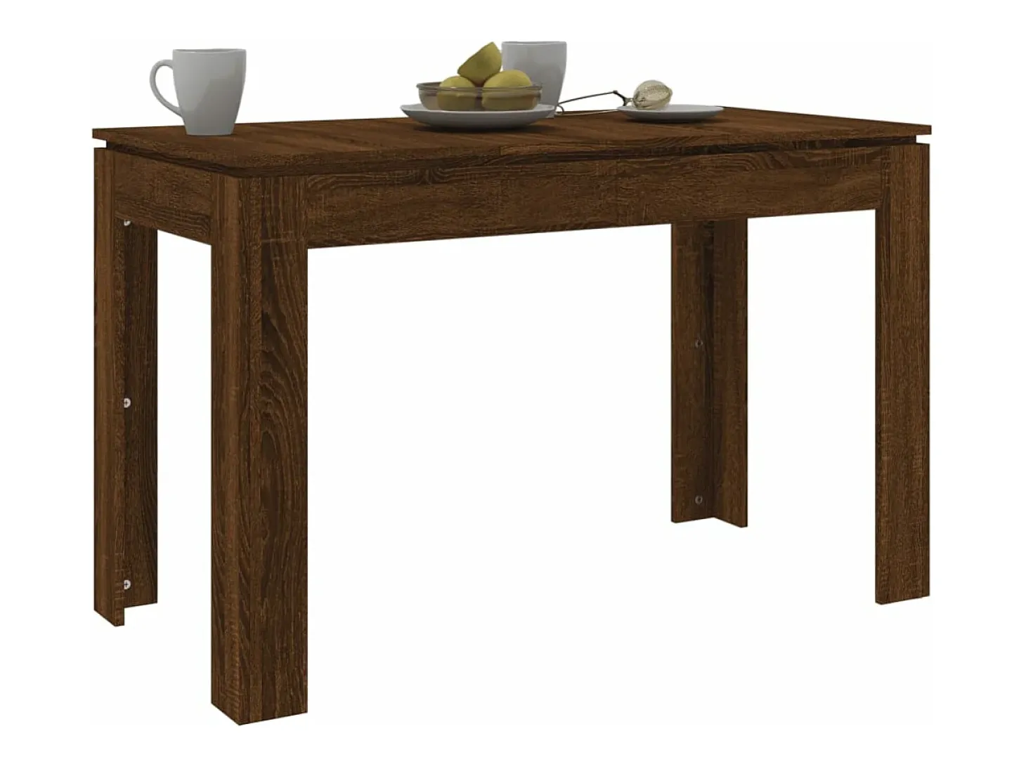 Mesa de comedor madera contrachapada roble marrón 120x60x76 cm