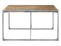 Mesa de comedor madera de mango rugosa 140x140x75 cm
