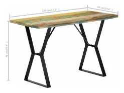 Mesa de comedor madera maciza reciclada 120x60x76 cm