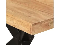 Mesa de comedor madera maciza de acacia negra 180x90x77 cm