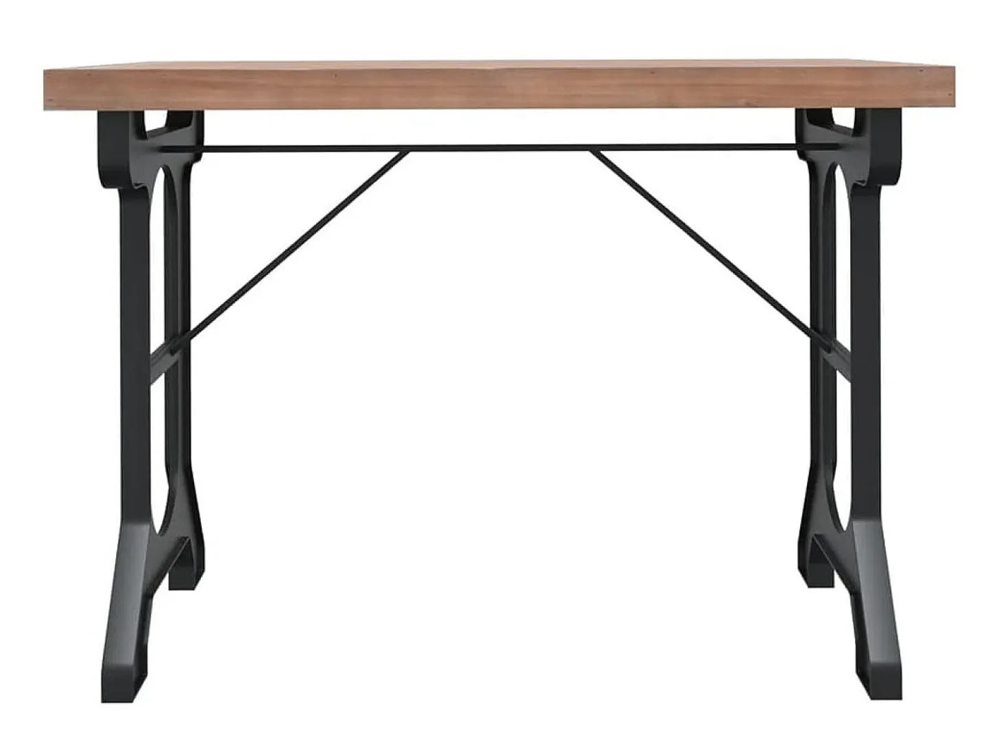 Mesa de comedor madera maciza de abeto y hierro 110x65x82 cm ES323955