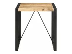 Mesa de comedor madera maciza de mango rugosa 70x70x75 cm