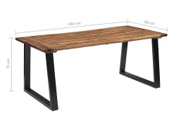 Mesa de comedor madera maciza de acacia 180x90 cm