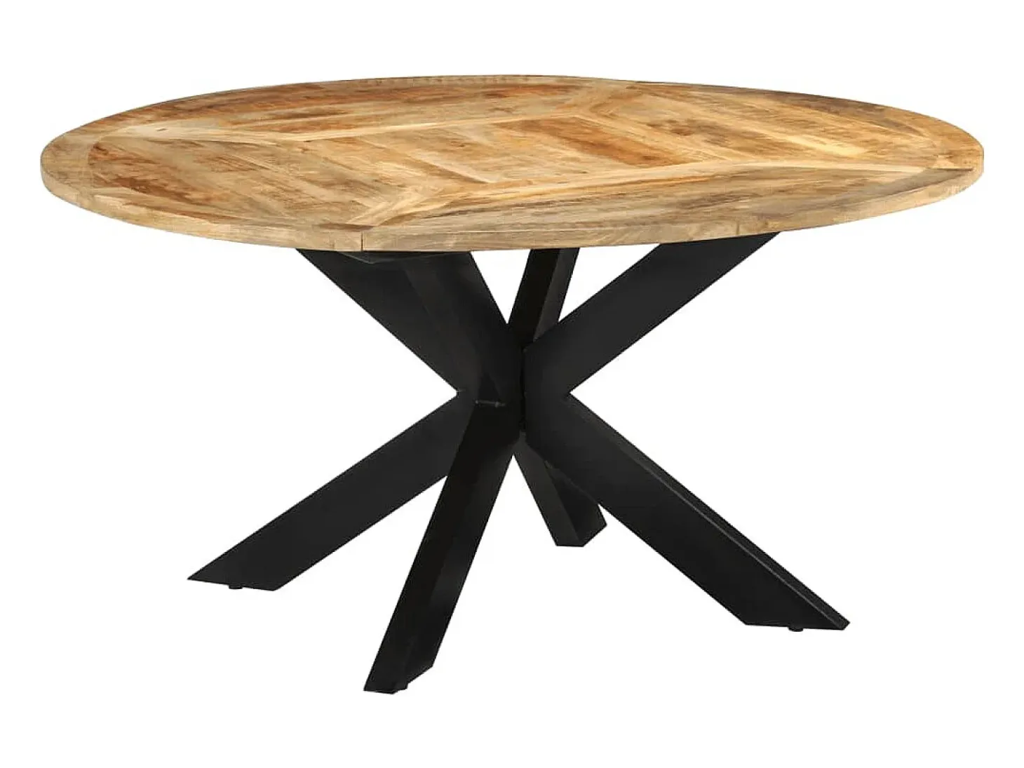Mesa de comedor madera maciza de mango sin tratar Ø150x76 cm