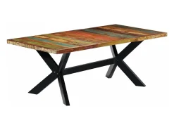 Mesa de comedor madera maciza reciclada 200x100x75 cm
