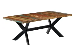 Mesa de comedor madera maciza reciclada 200x100x75 cm