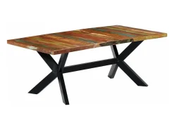 Mesa de comedor madera maciza reciclada 200x100x75 cm