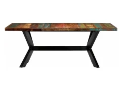 Mesa de comedor madera maciza reciclada 200x100x75 cm