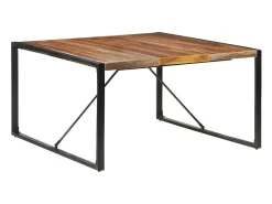 Mesa de comedor madera maciza con acabado sheesham 140x140x75cm