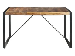 Mesa de comedor madera maciza con acabado sheesham 140x140x75cm