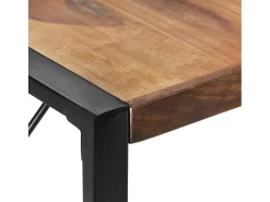 Mesa de comedor madera maciza con acabado sheesham 140x140x75cm