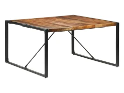 Mesa de comedor madera maciza con acabado sheesham 140x140x75cm