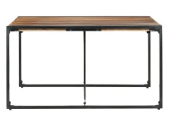 Mesa de comedor madera maciza con acabado sheesham 140x140x75cm