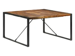 Mesa de comedor madera maciza con acabado sheesham 140x140x75cm