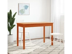 Mesa de comedor madera maciza de pino marrón cera 110x55x75 cm