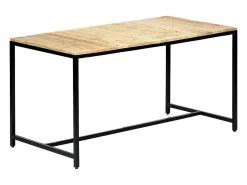 Mesa de comedor madera maciza de mango en bruto 140x70x75 cm