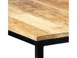 Mesa de comedor madera maciza de mango en bruto 140x70x75 cm