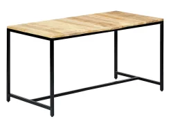 Mesa de comedor madera maciza de mango en bruto 140x70x75 cm